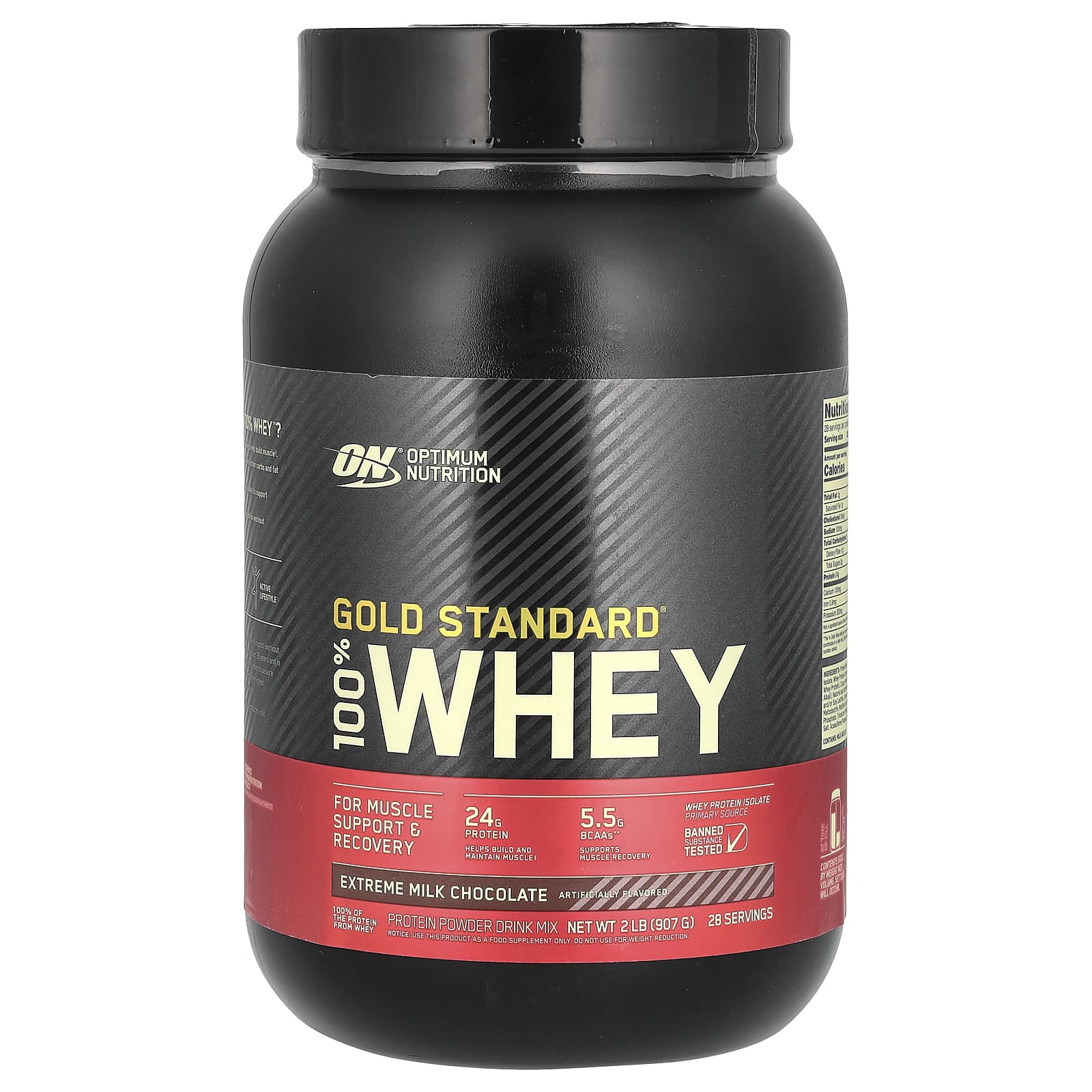 Optimum Nutrition-Gold Standard 100% Whey-Extreme Milk Chocolate-2 lb (907 g)