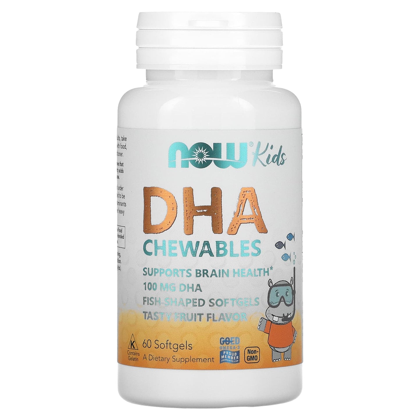 NOW Foods-Kid's DHA Chewables-Tasty Fruit-60 Softgels