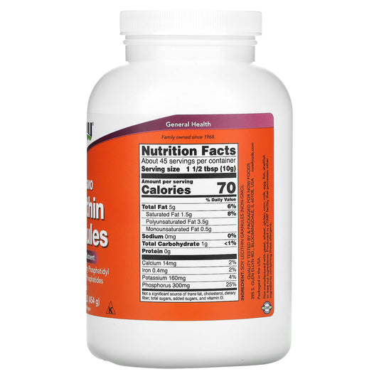 NOW Foods, Lecithin Granules, Non-GMO, 1 lb (454 g)