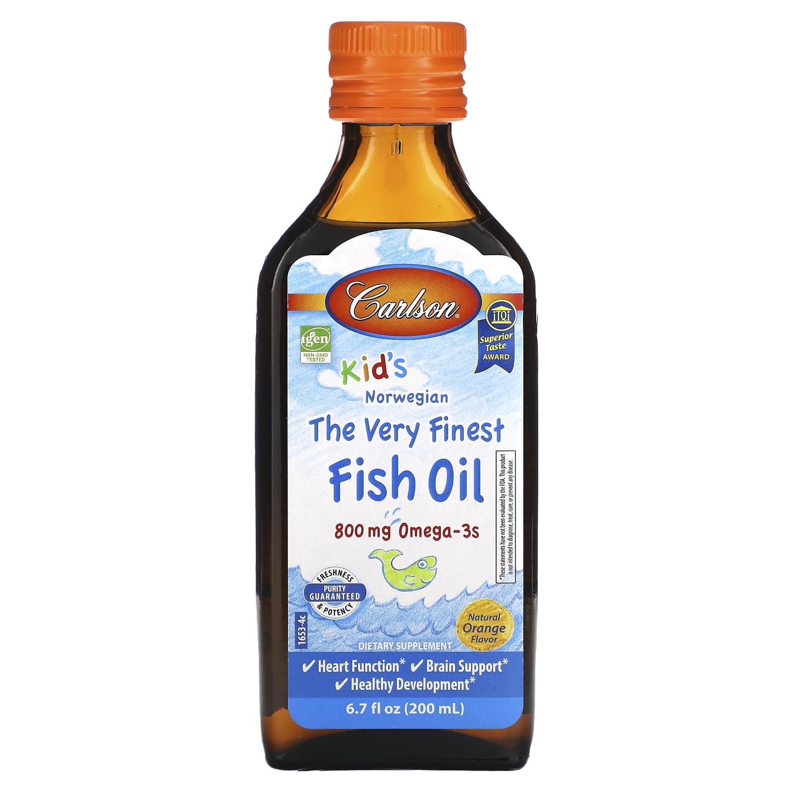 Carlson-Kid's Norwegian-The Very Finest Fish Oil-Natural Orange-6.7 fl oz (200 ml)