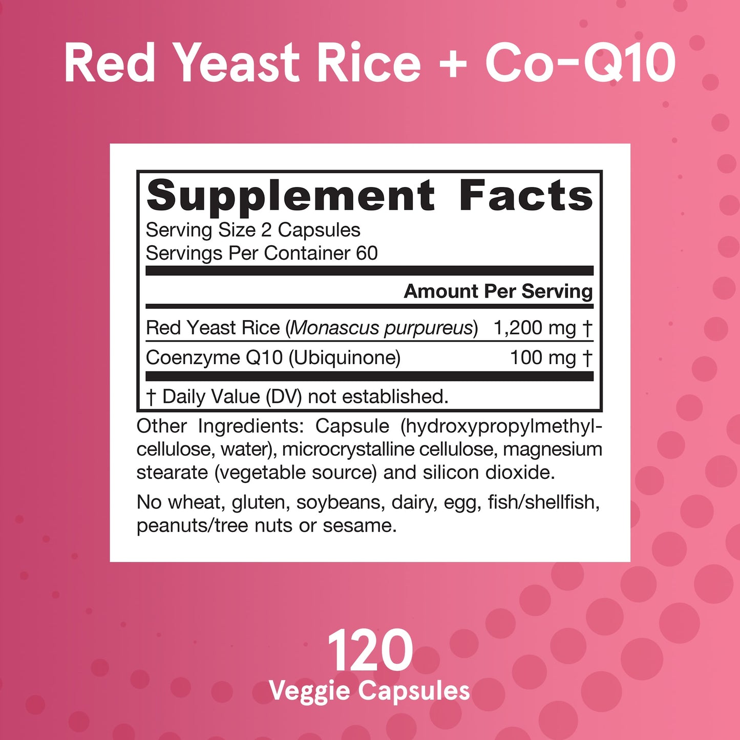 Jarrow Formulas, Red Yeast Rice + Co-Q10, 120 Veggie Caps
