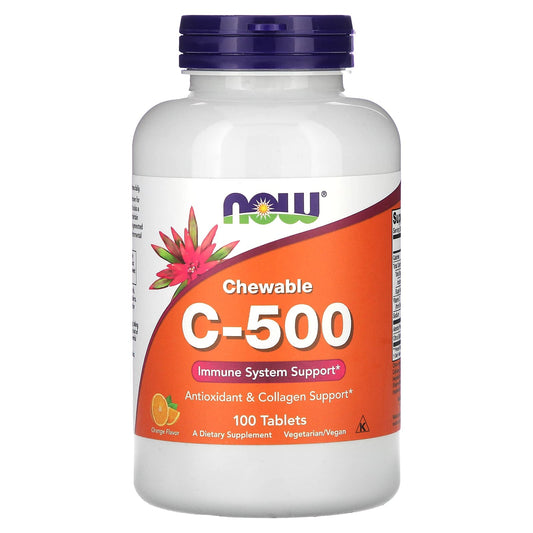 NOW Foods-Chewable C-500-Orange-100 Tablets
