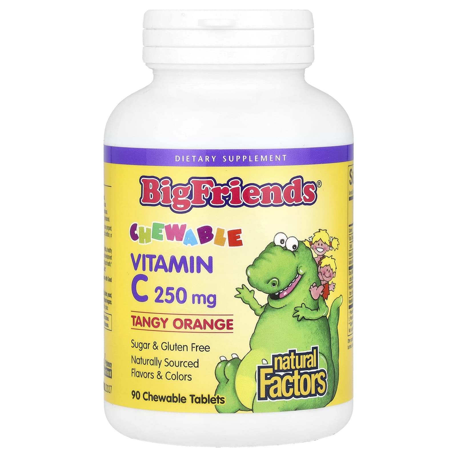 Natural Factors-Big Friends-Chewable Vitamin C-Tangy Orange-250 mg-90 Chewable Tablets