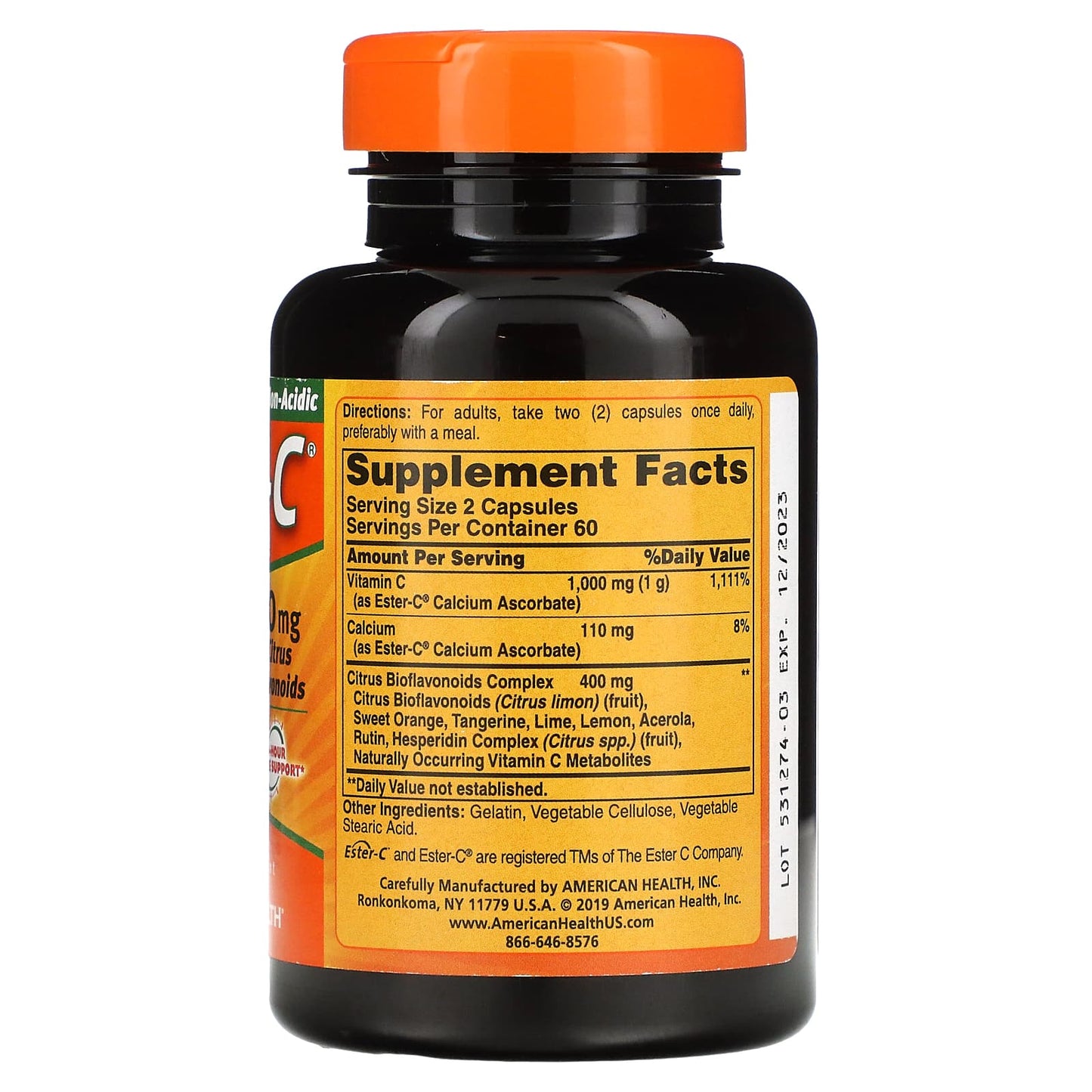 American Health, Ester-C with Citrus Bioflavonoids, 500 mg, 120 Capsules (250 mg per Capsule)