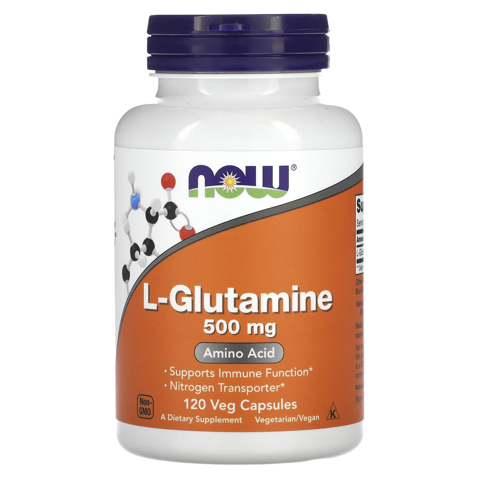 NOW Foods-L-Glutamine-500 mg-120 Veg Capsules