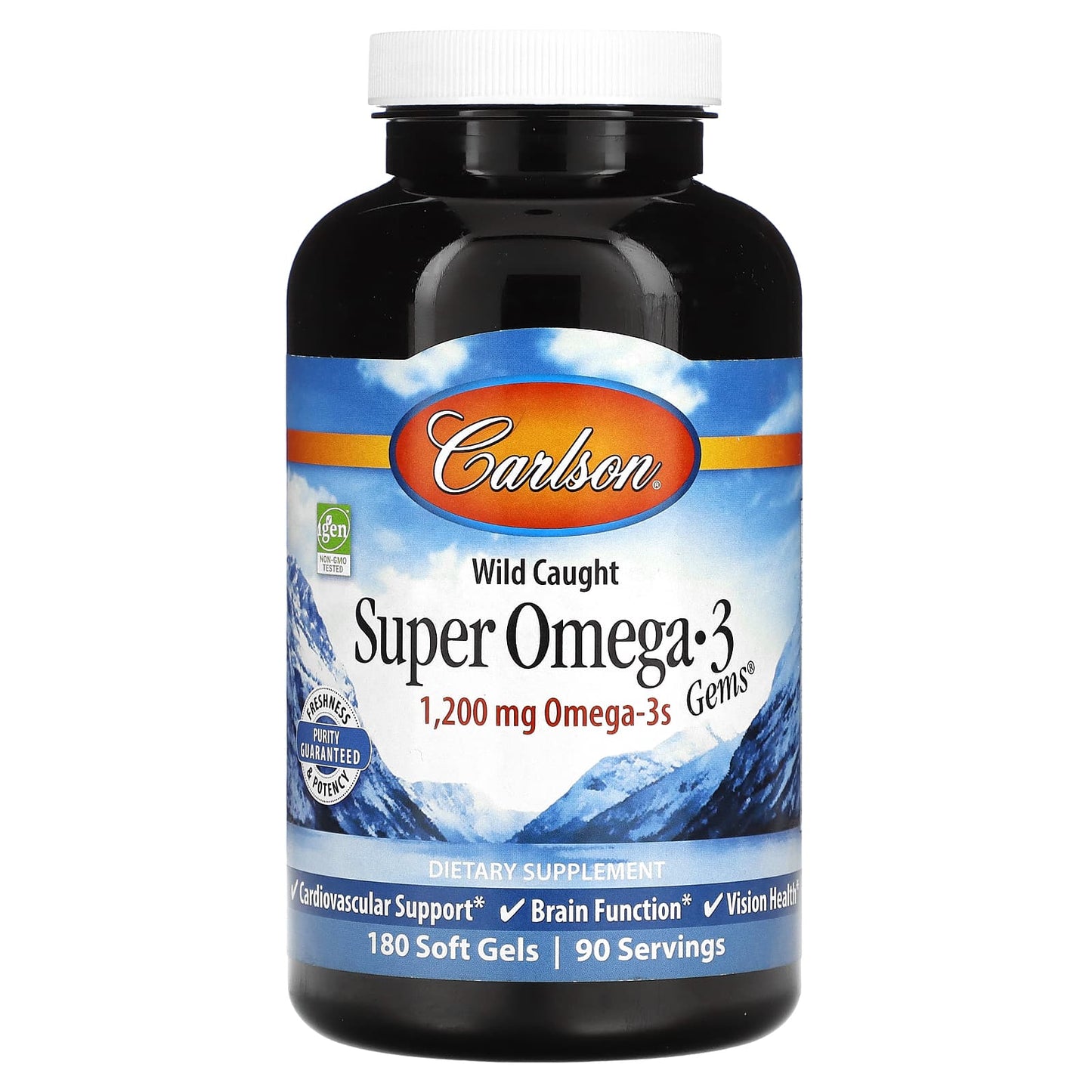 Carlson-Wild Caught Super Omega-3 Gems-1,200 mg-180 Soft Gels (600 mg per Soft Gel)