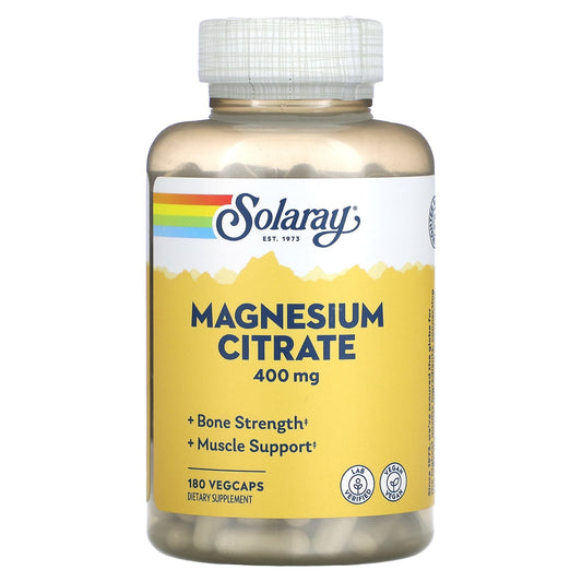 Solaray-Magnesium Citrate-400 mg-180 VegCaps (133 mg per Capsule)
