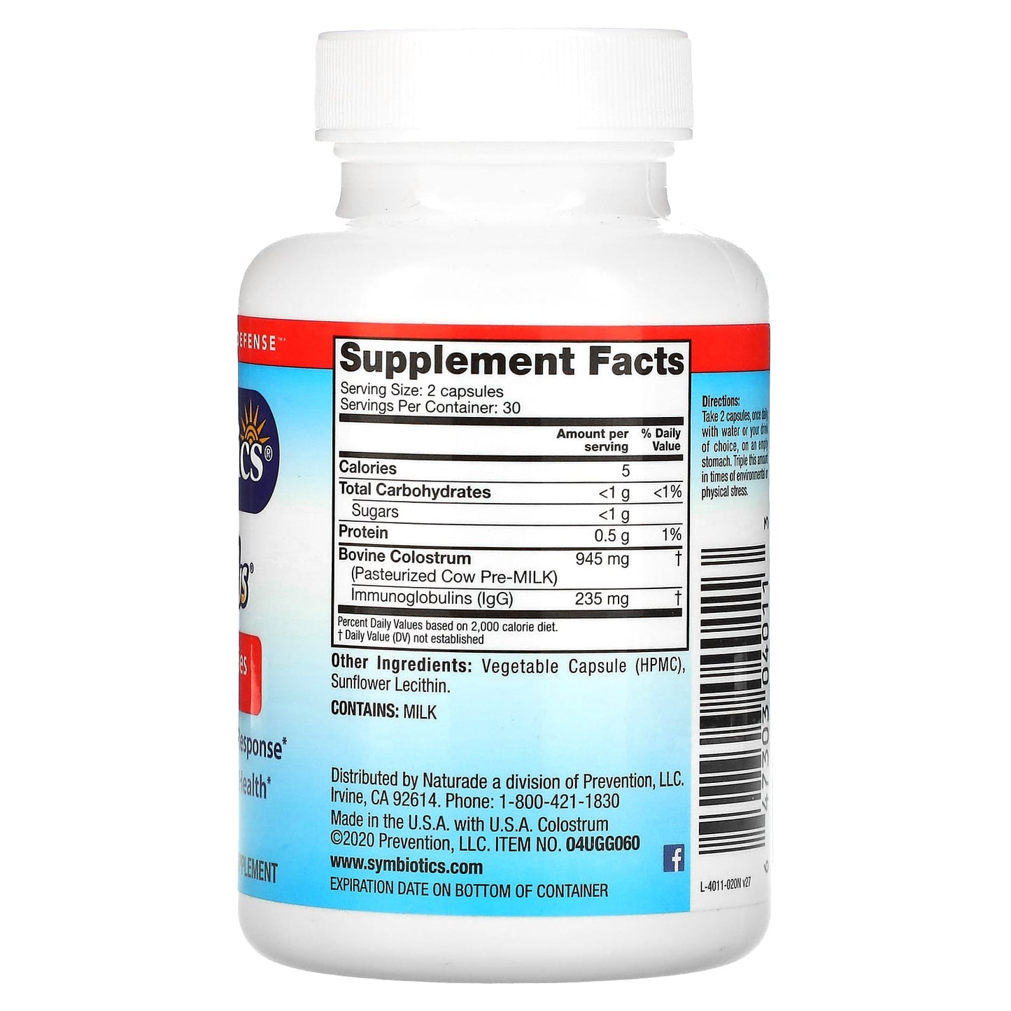 Symbiotics, Colostrum Plus, 60 Veg Capsules