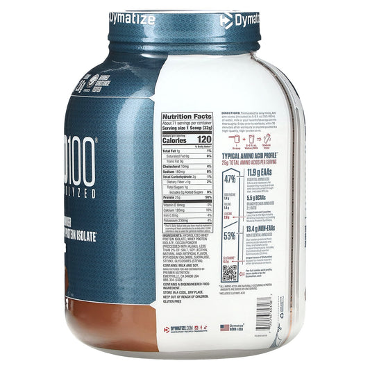 Dymatize, ISO100 Hydrolyzed, 100% Whey Protein Isolate, Gourmet Chocolate, 5 lbs (2.3 kg)