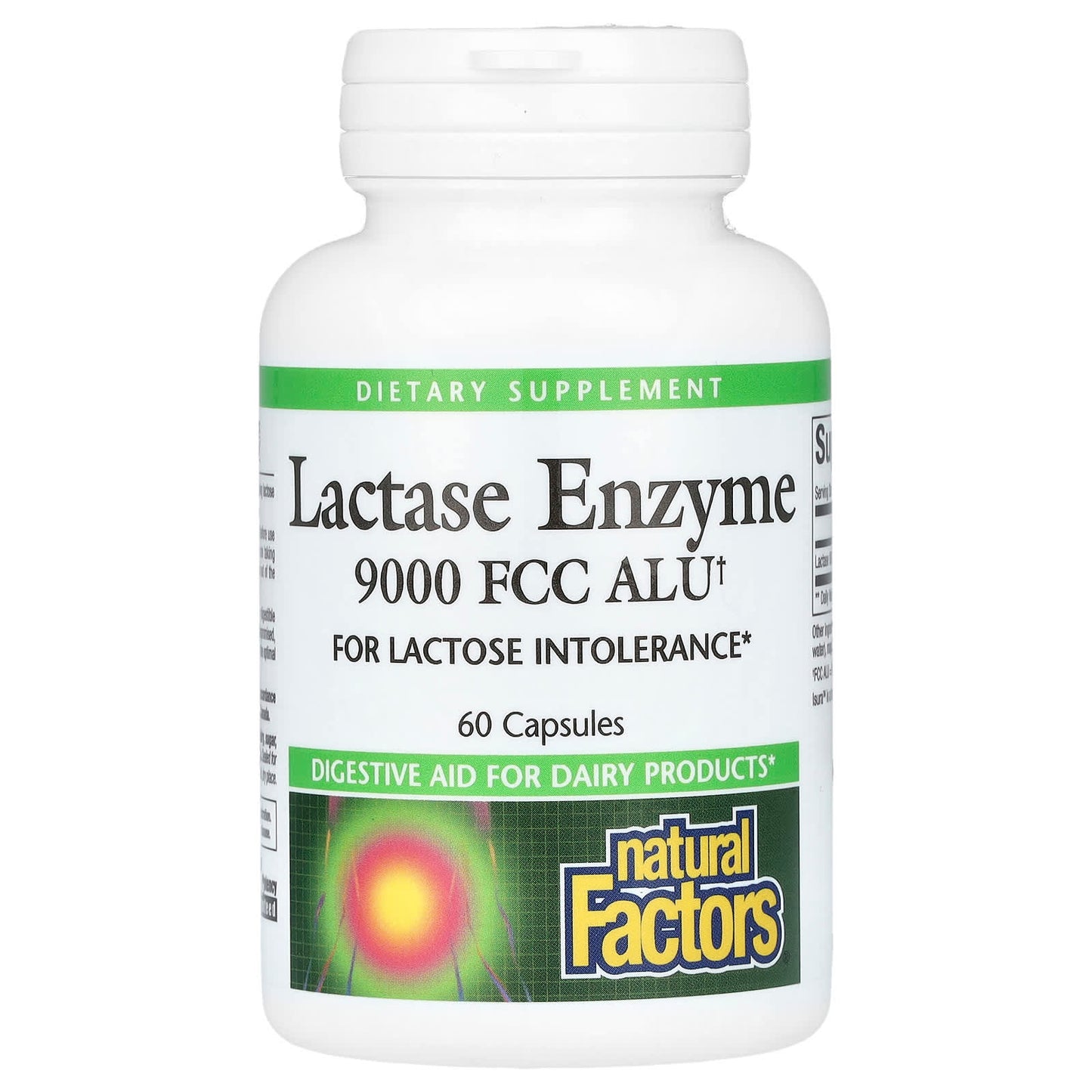 Natural Factors-Lactase Enzyme-9,000 FCC ALU-60 Capsules