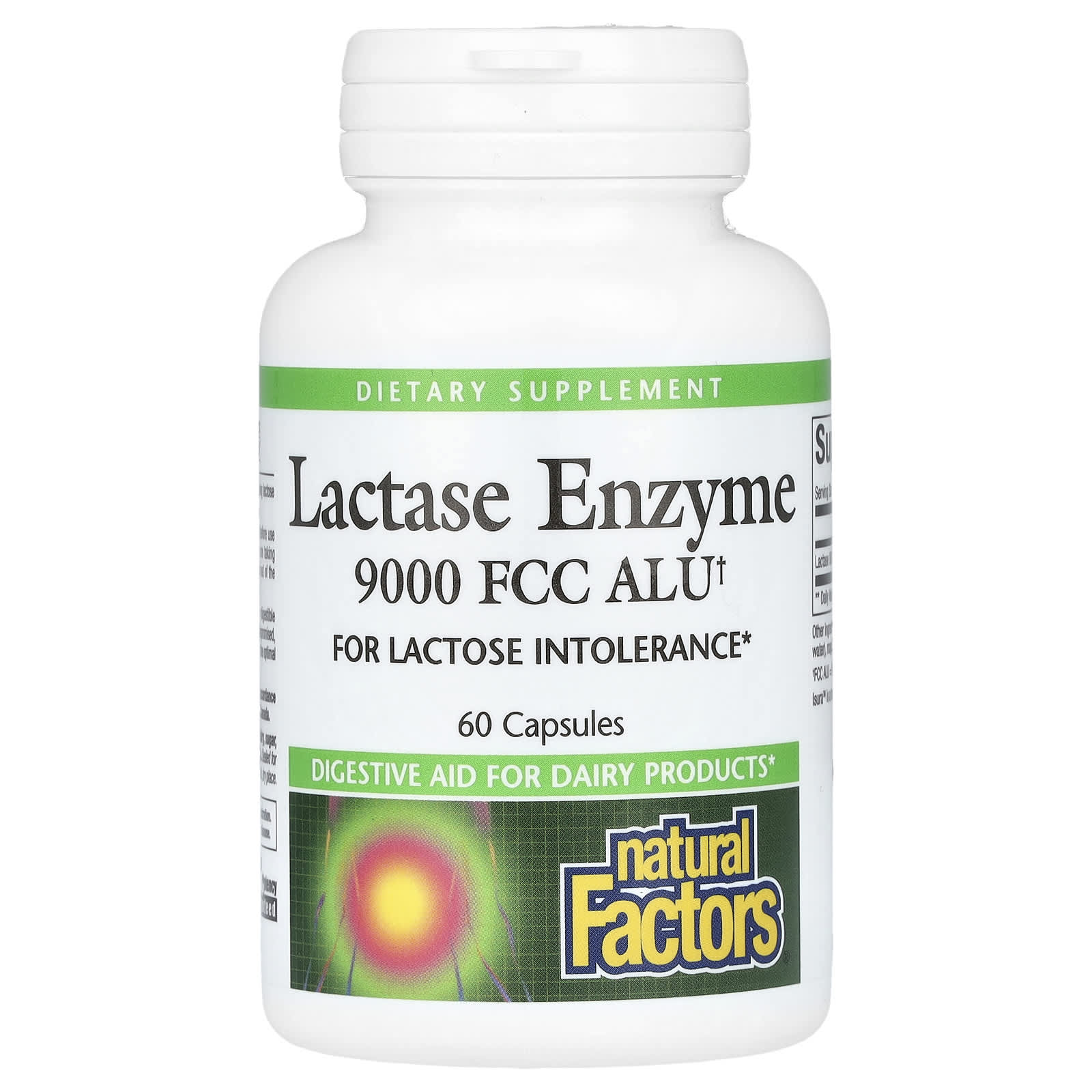 Natural Factors-Lactase Enzyme-9,000 FCC ALU-60 Capsules