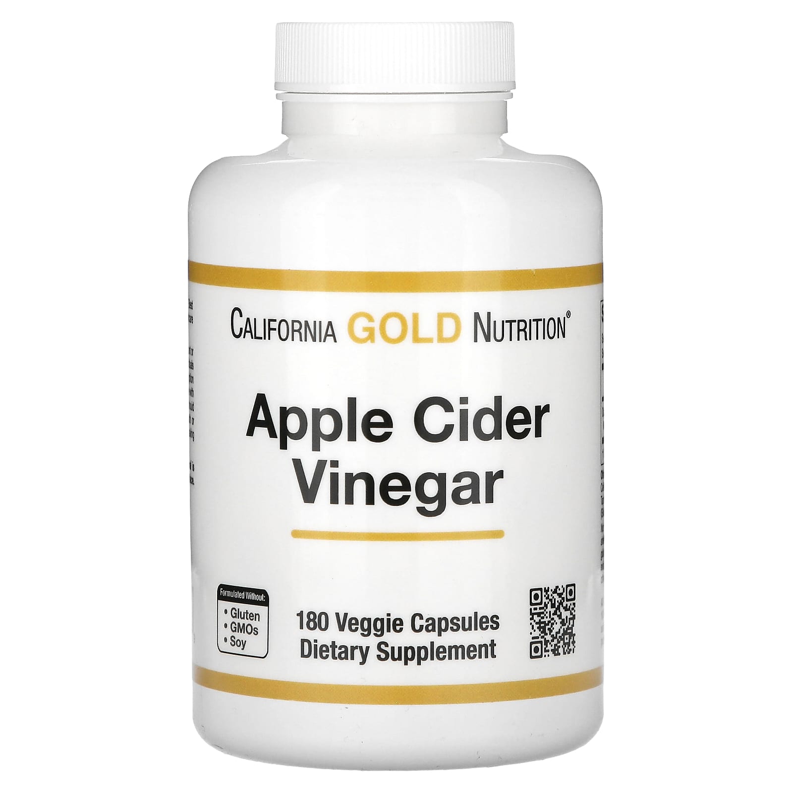 California Gold Nutrition-Apple Cider Vinegar-180 Veggie Capsules