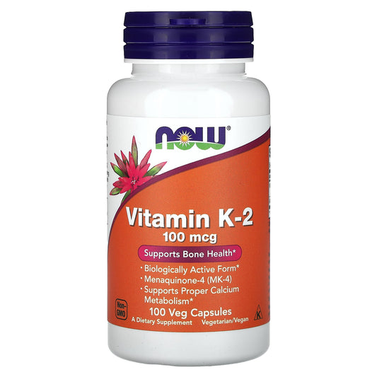NOW Foods-Vitamin K-2-100 mcg-100 Veg Capsules