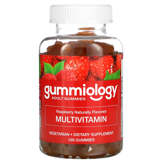 Gummiology-Adult Multivitamin Gummies-Natural Raspberry Flavor-100 Vegetarian Gummies