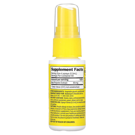 Beekeeper's Naturals, Propolis Immune Support, Daily Throat Spray, 1.06 fl oz (30 ml)