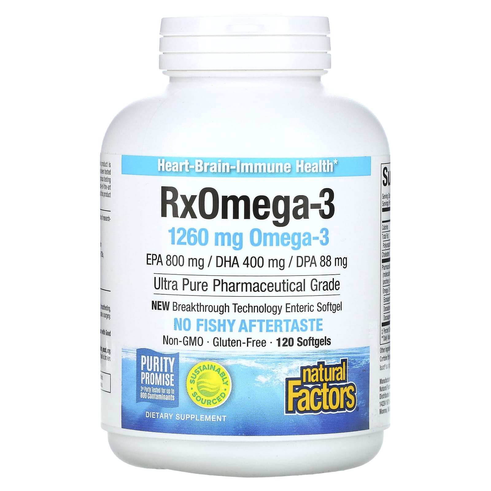 Natural Factors-Rx Omega-3-1,260 mg-120 Softgels (630 mg per Softgel)