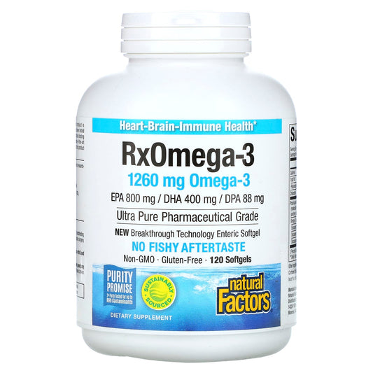 Natural Factors-Rx Omega-3-1,260 mg-120 Softgels (630 mg per Softgel)