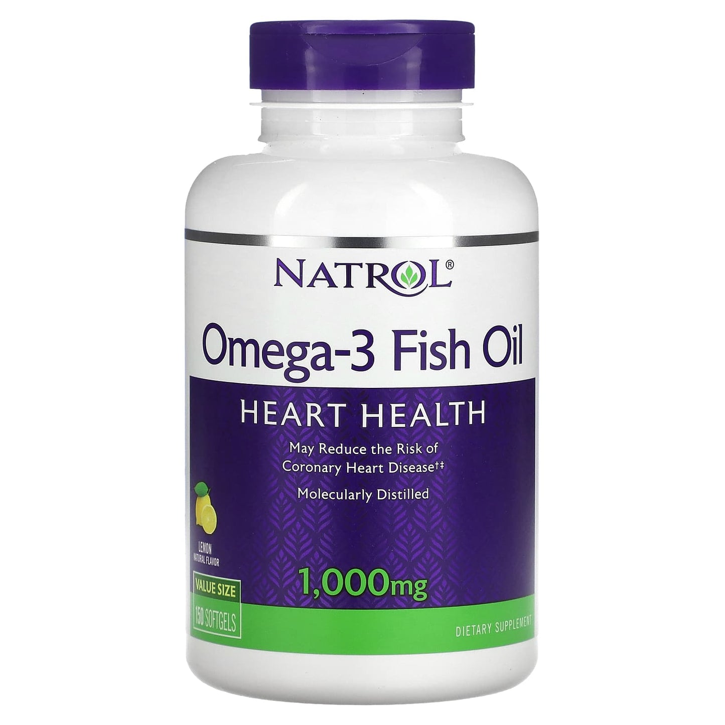 Natrol-Omega-3 Fish Oil-Lemon-1,000 mg-150 Softgels