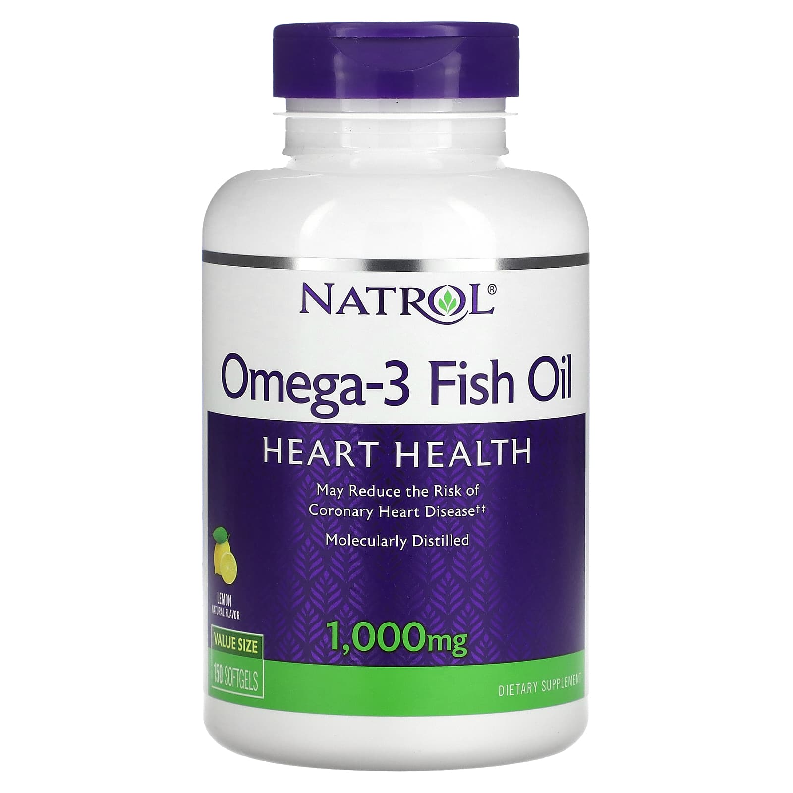 Natrol-Omega-3 Fish Oil-Lemon-1,000 mg-150 Softgels