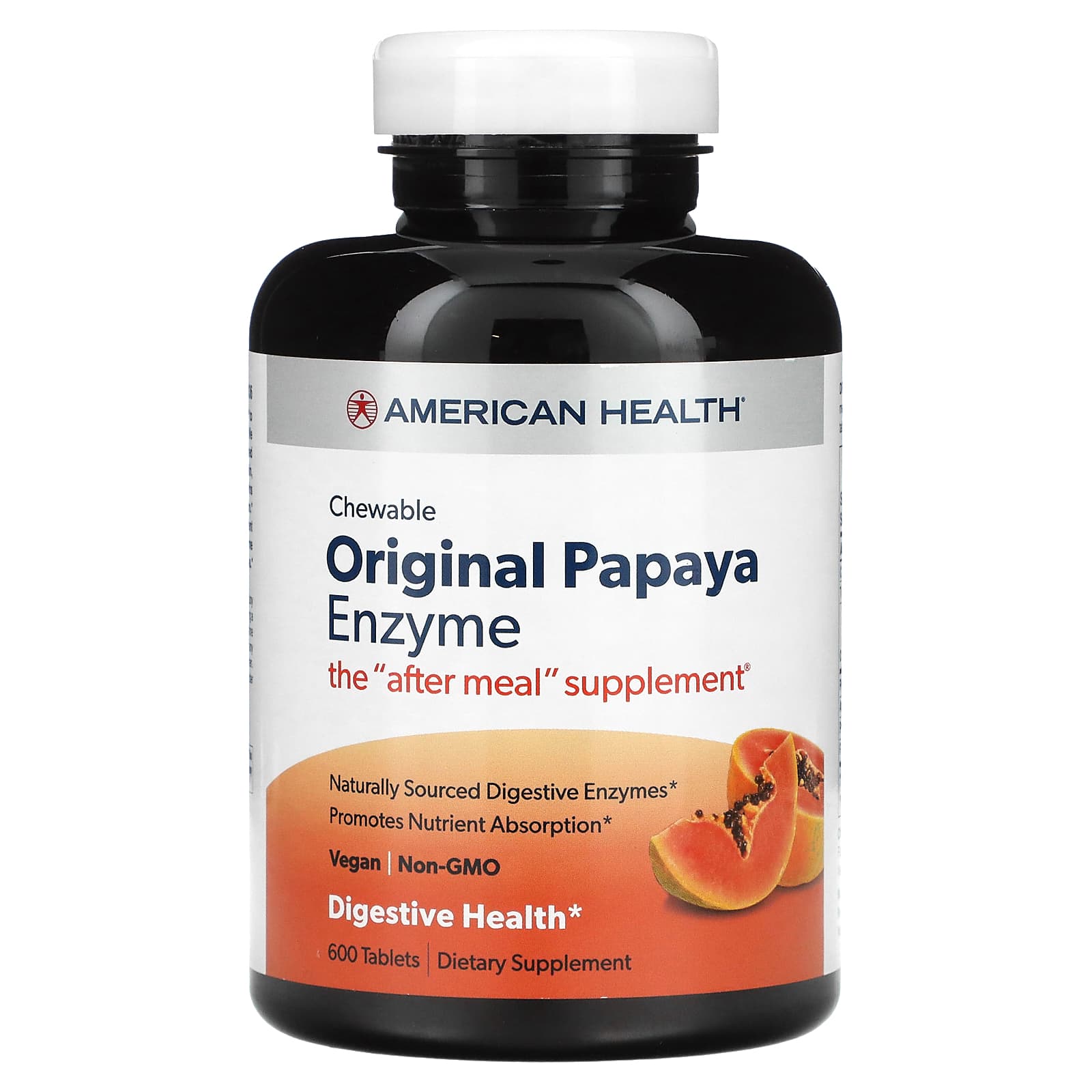 American Health-Original Chewable Papaya Enzyme-600 Tablets