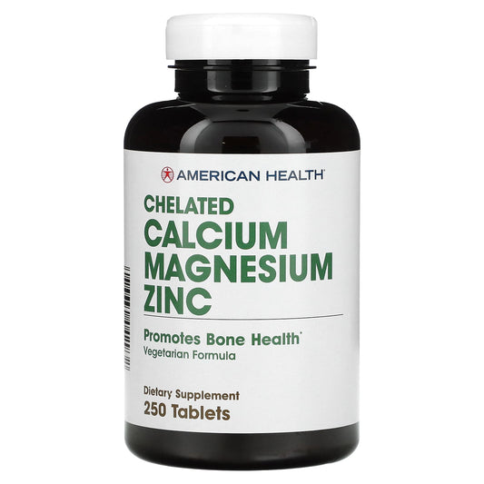 American Health-Chelated Calcium Magnesium Zinc-250 Tablets