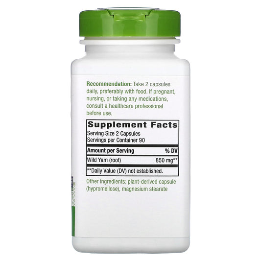 Nature's Way, Wild Yam Root, 850 mg, 180 Vegan Capsules (425 mg per Capsule)