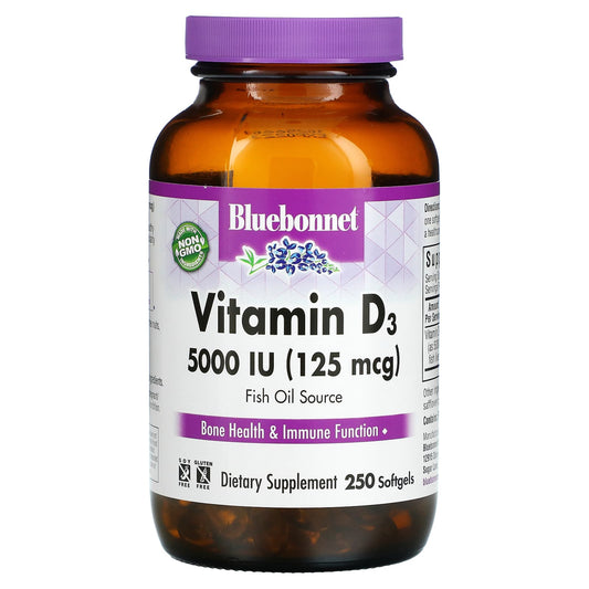 Bluebonnet Nutrition-Vitamin D3-125 mcg (5000 IU)-250 Softgels