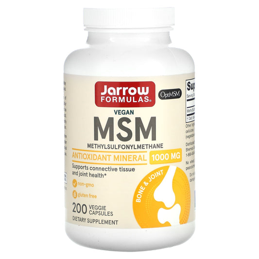 Jarrow Formulas-Vegan MSM-1,000 mg-200 Veggie Capsules