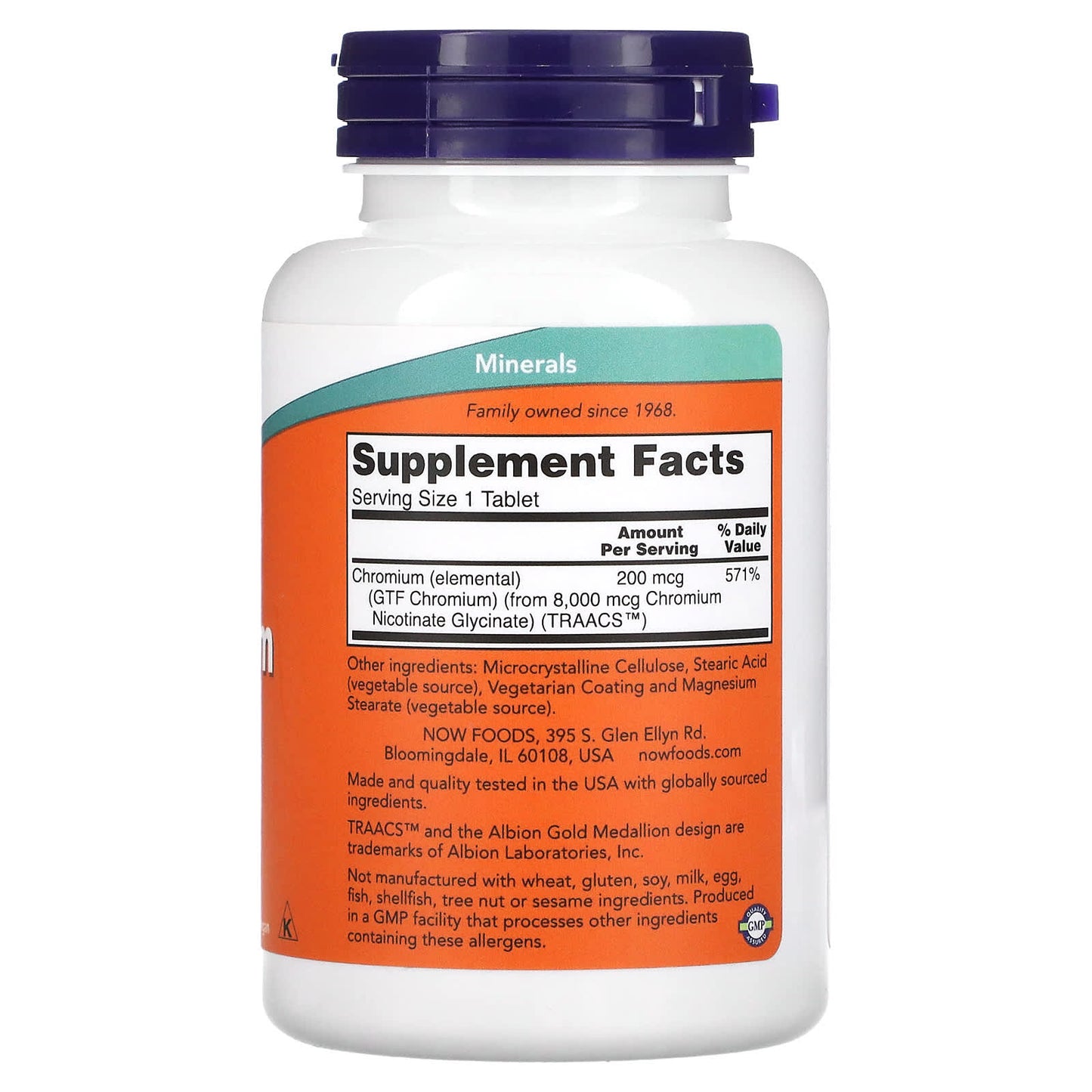 NOW Foods, GTF Chromium, 200 mcg, 250 Tablets