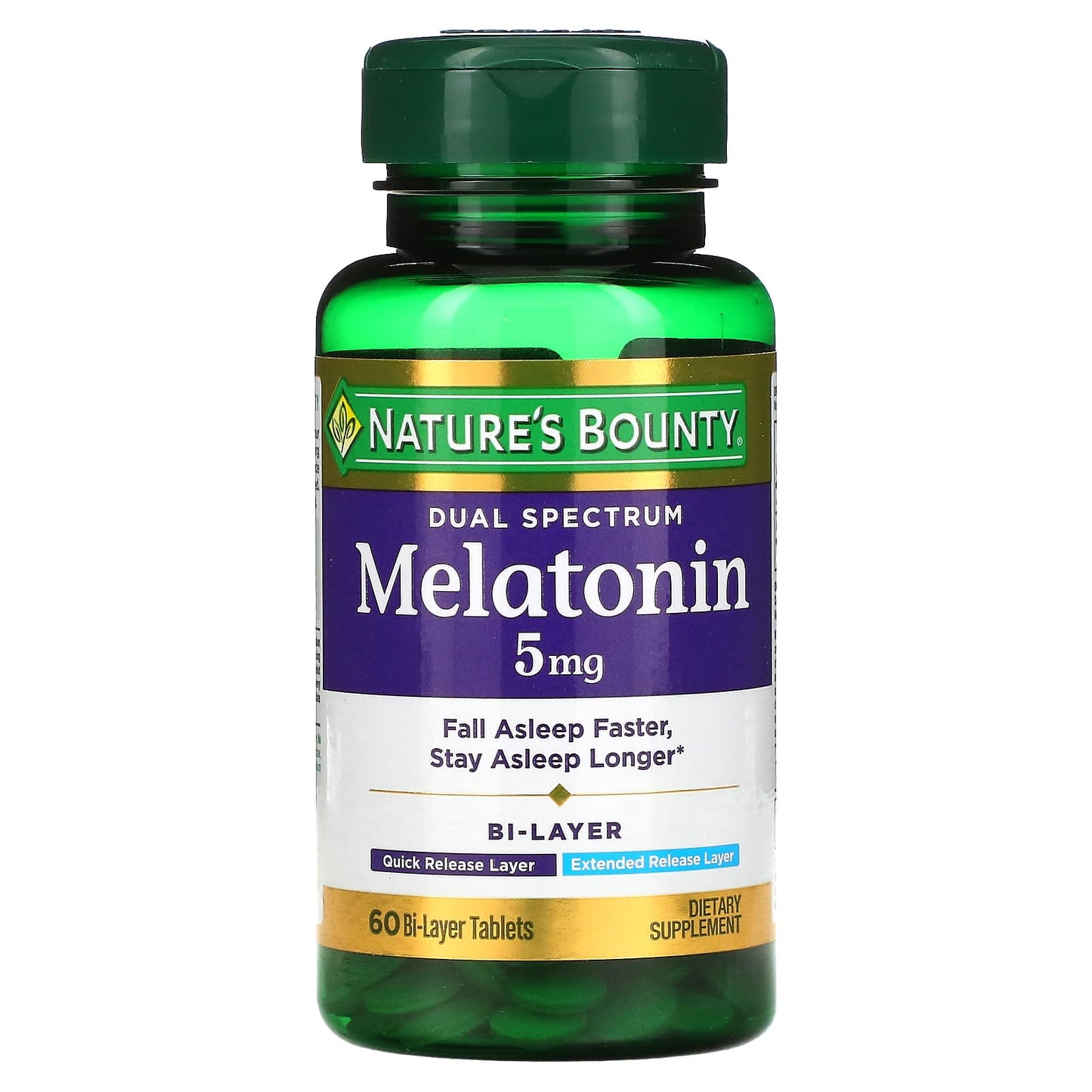 Nature's Bounty-Dual Spectrum-Melatonin-5 mg-60 Bi-Layer Tablets