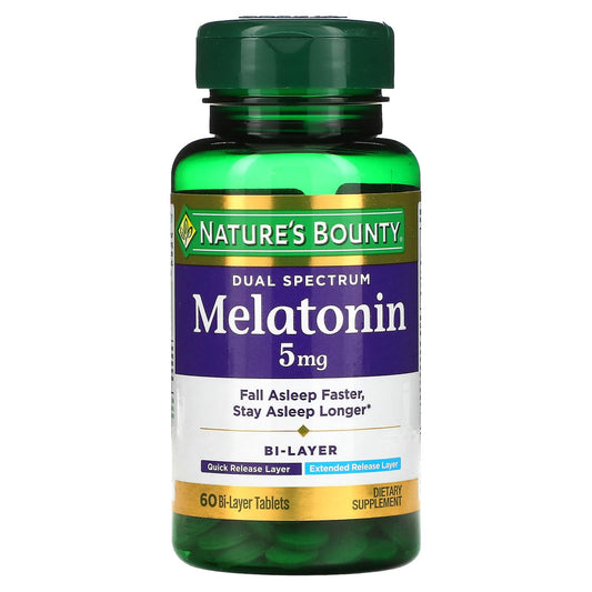 Nature's Bounty-Dual Spectrum-Melatonin-5 mg-60 Bi-Layer Tablets