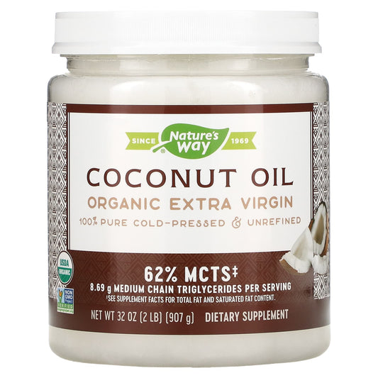 Nature's Way-Organic Coconut Oil-Extra Virgin-32 oz (907 g)