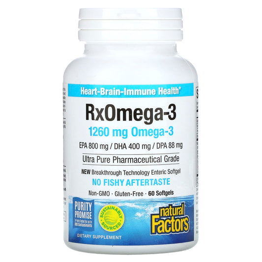 Natural Factors-RxOmega-3-1,260 mg-60  Softgels (630 mg per Softgel)