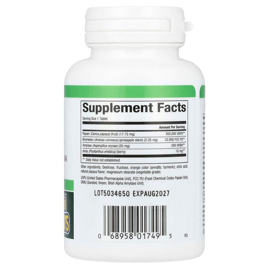 Natural Factors, Papaya Enzymes with Amylase & Bromelain, 120 Chewable Tablets
