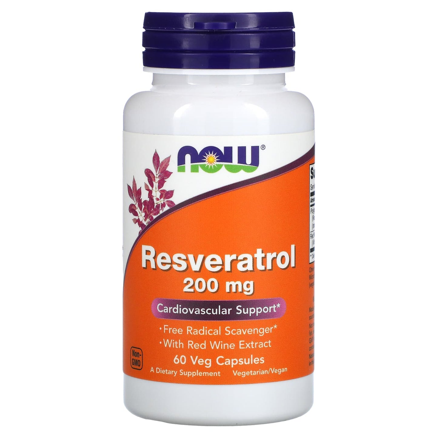 NOW Foods-Resveratrol-200 mg-60 Veg Capsules