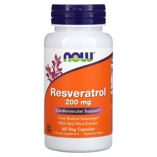 NOW Foods-Resveratrol-200 mg-60 Veg Capsules