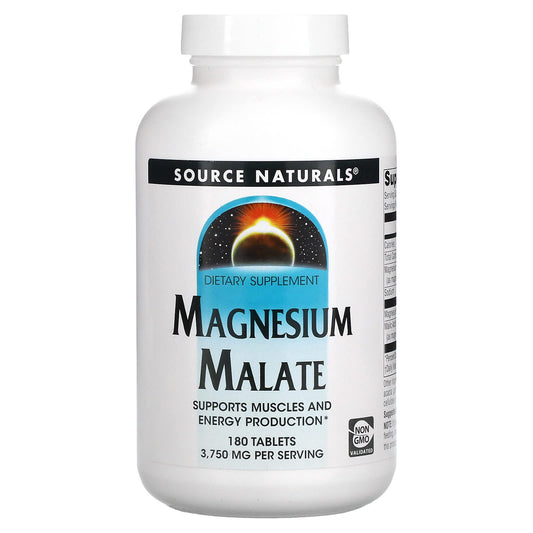 Source Naturals-Magnesium Malate-3,750 mg-180 Tablets (1,250 mg per Tablet)
