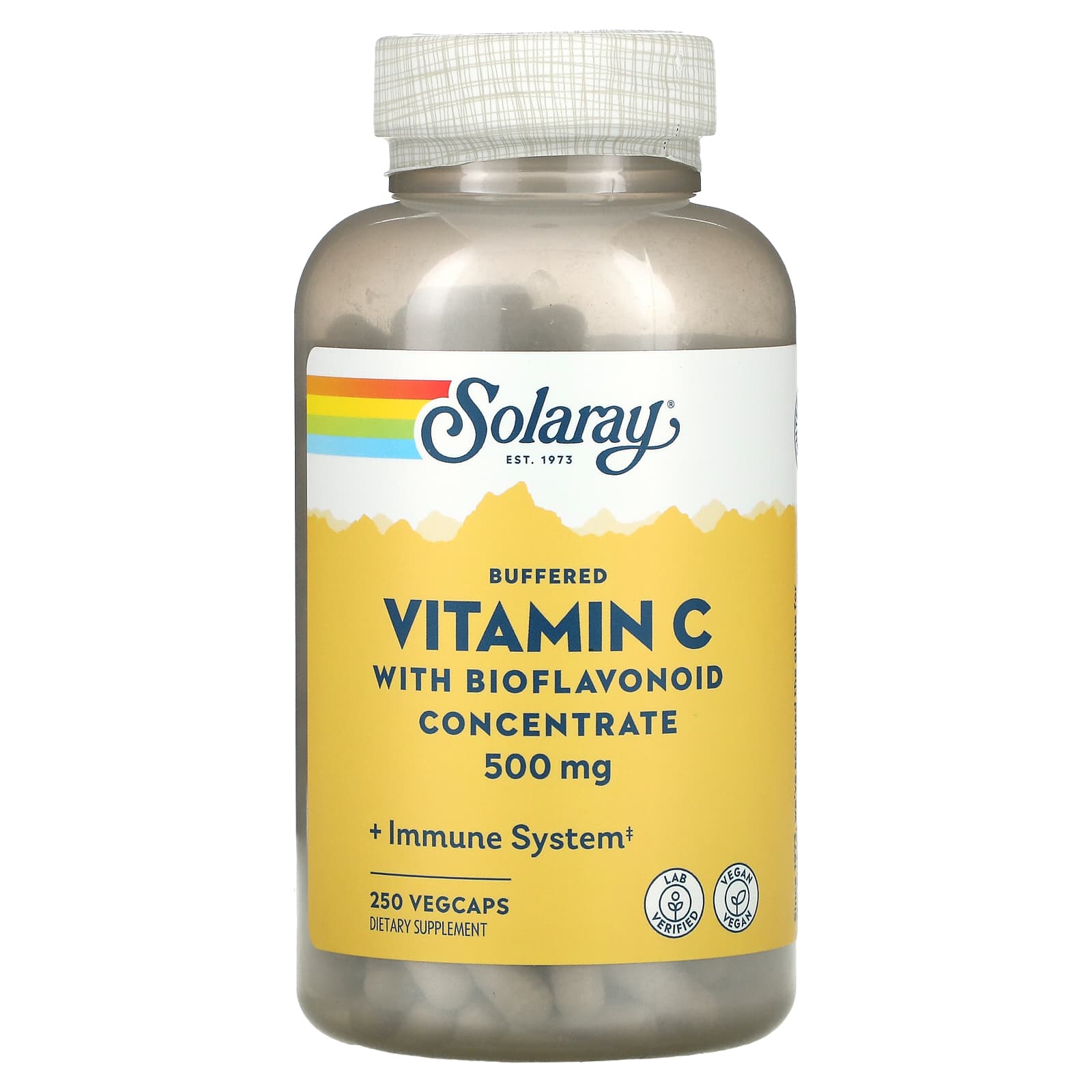 Solaray-Buffered Vitamin C with Bioflavonoid Concentrate-500 mg-250 VegCaps