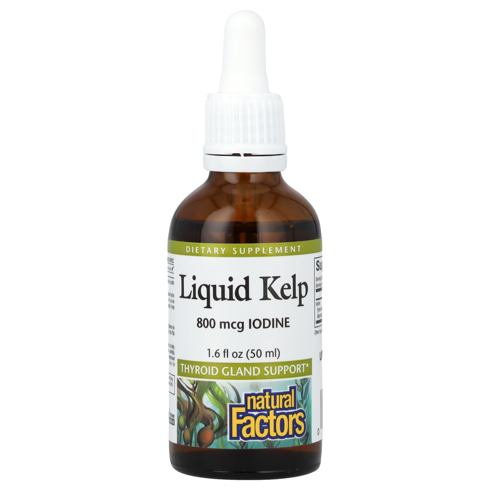 Natural Factors-Liquid Kelp-800 mcg-1.6 fl oz (50 ml)