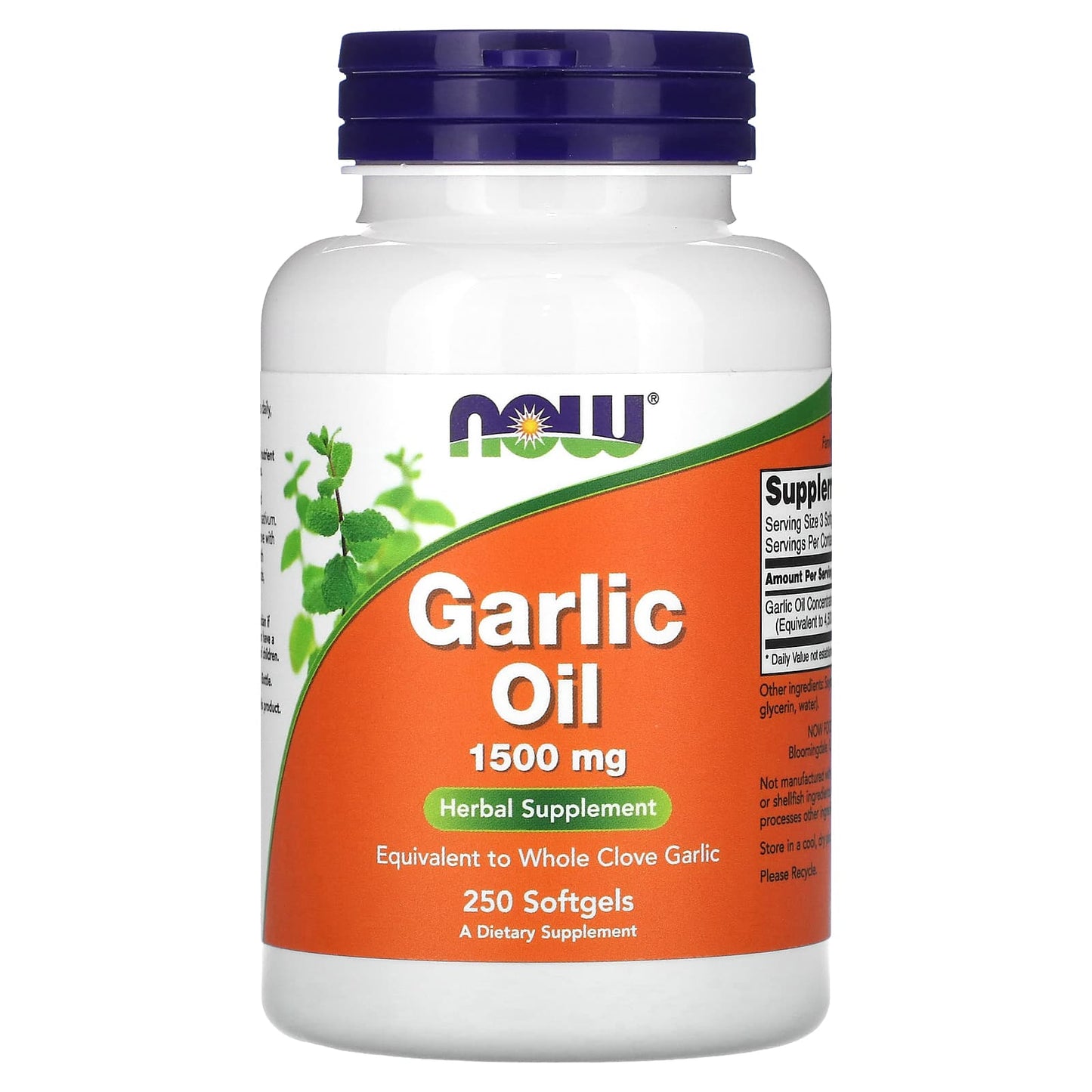 NOW Foods-Garlic Oil-1,500 mg-250 Softgels