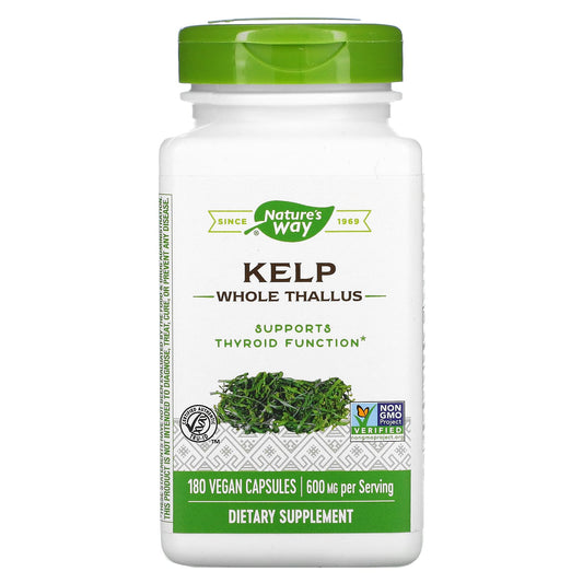 Nature's Way-Kelp-Whole Thallus-600 mg-180 Vegan Capsules