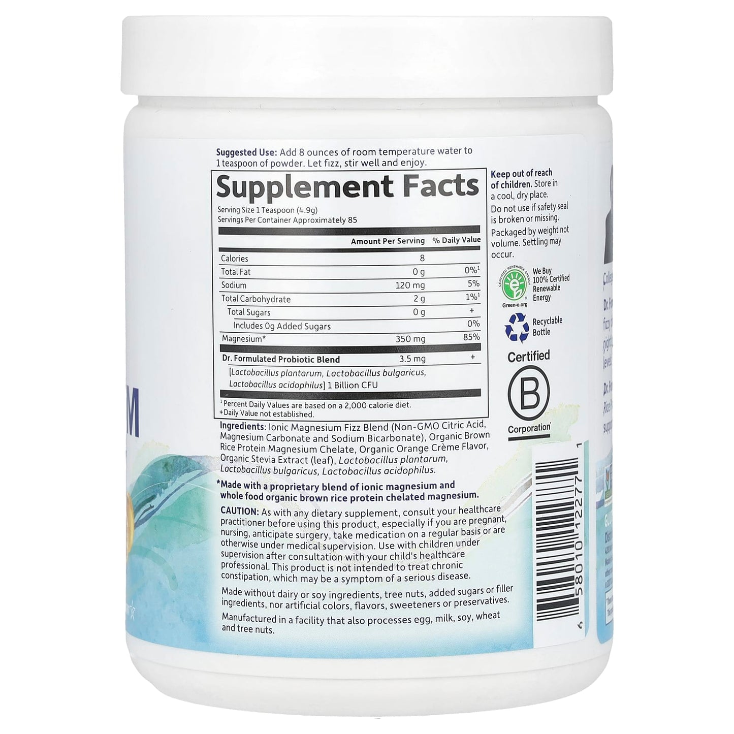 Garden of Life, Dr. Formulated, Whole Food Magnesium, Orange, 14.8 oz (419.5 g)