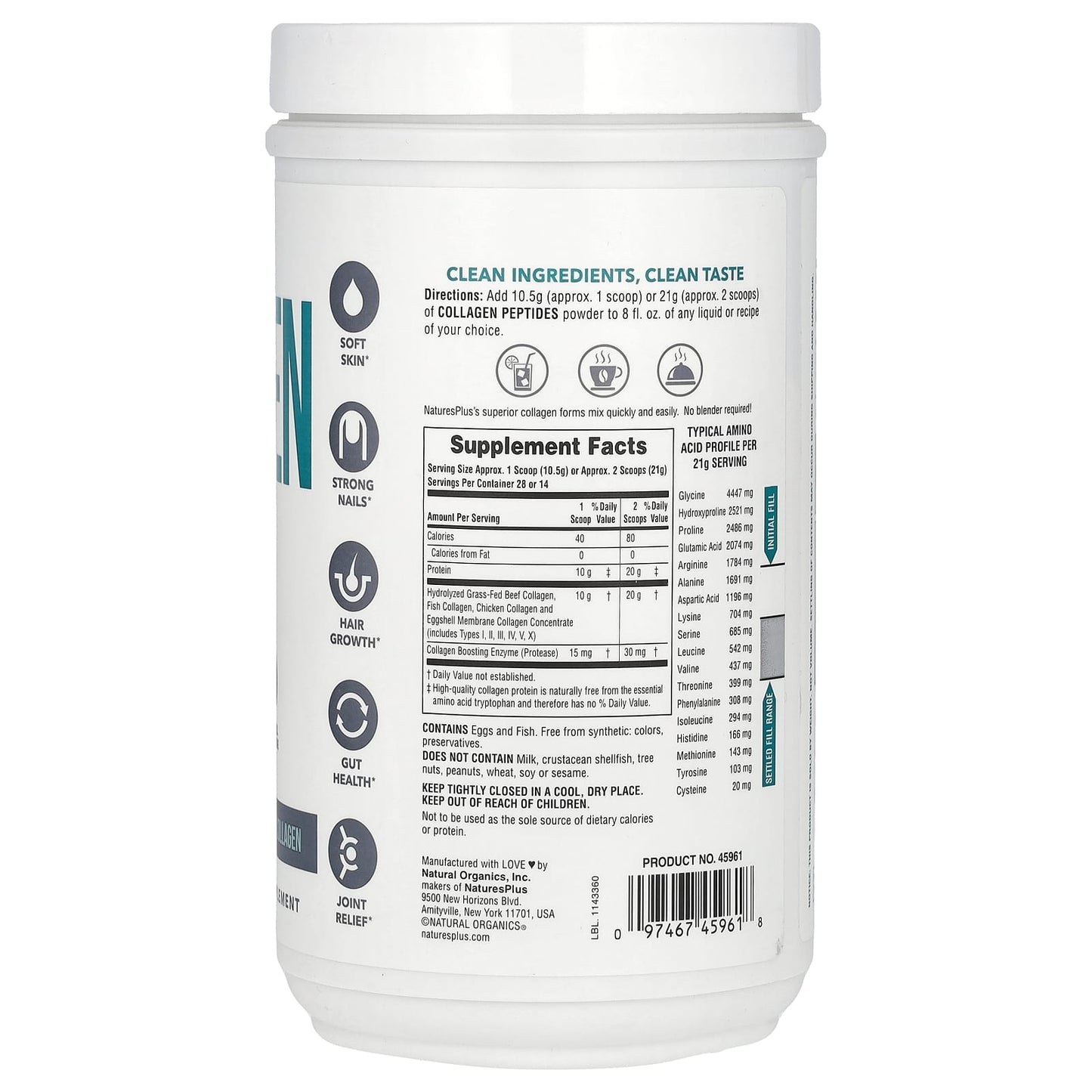 NaturesPlus, Collagen Peptides, 0.65 lb (294 g)