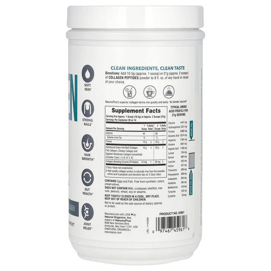 NaturesPlus, Collagen Peptides, 0.65 lb (294 g)