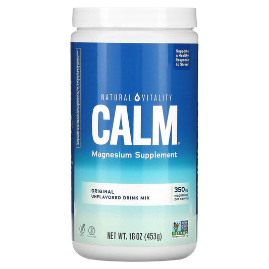Natural Vitality-CALM-Magnesium Supplement Drink Mix-Original Unflavored-16 oz (453 g)