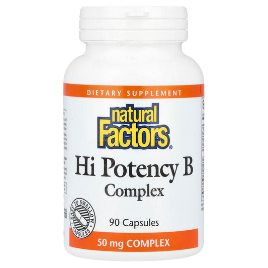 Natural Factors-Hi Potency B Complex-90 Capsules
