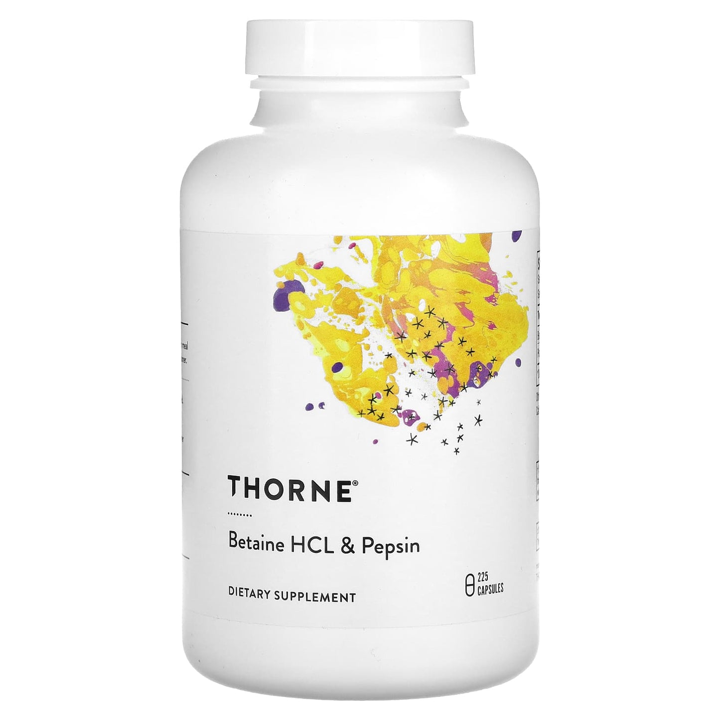 Thorne-Betaine HCL & Pepsin-225 Capsules