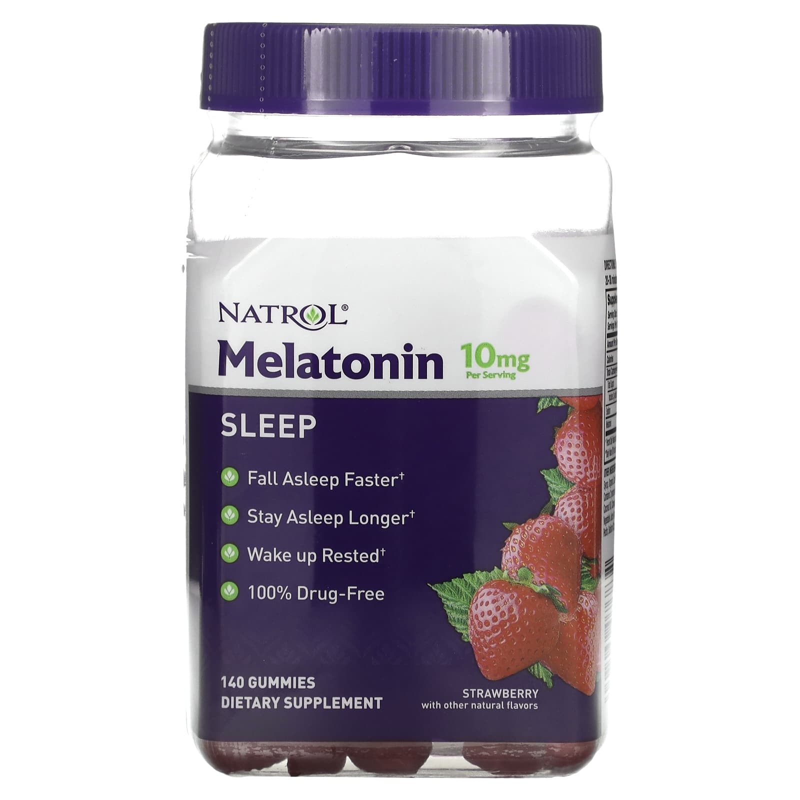 Natrol-Melatonin-Sleep-Strawberry-10 mg-140 Gummies (5 mg per Gummy)