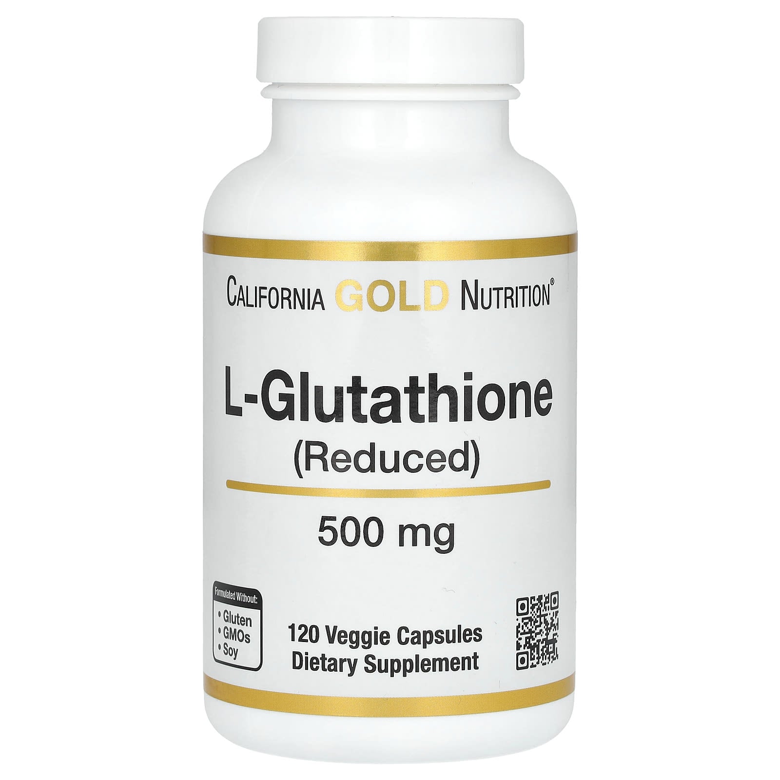 California Gold Nutrition-L-Glutathione (Reduced)-500 mg-120 Veggie Capsules