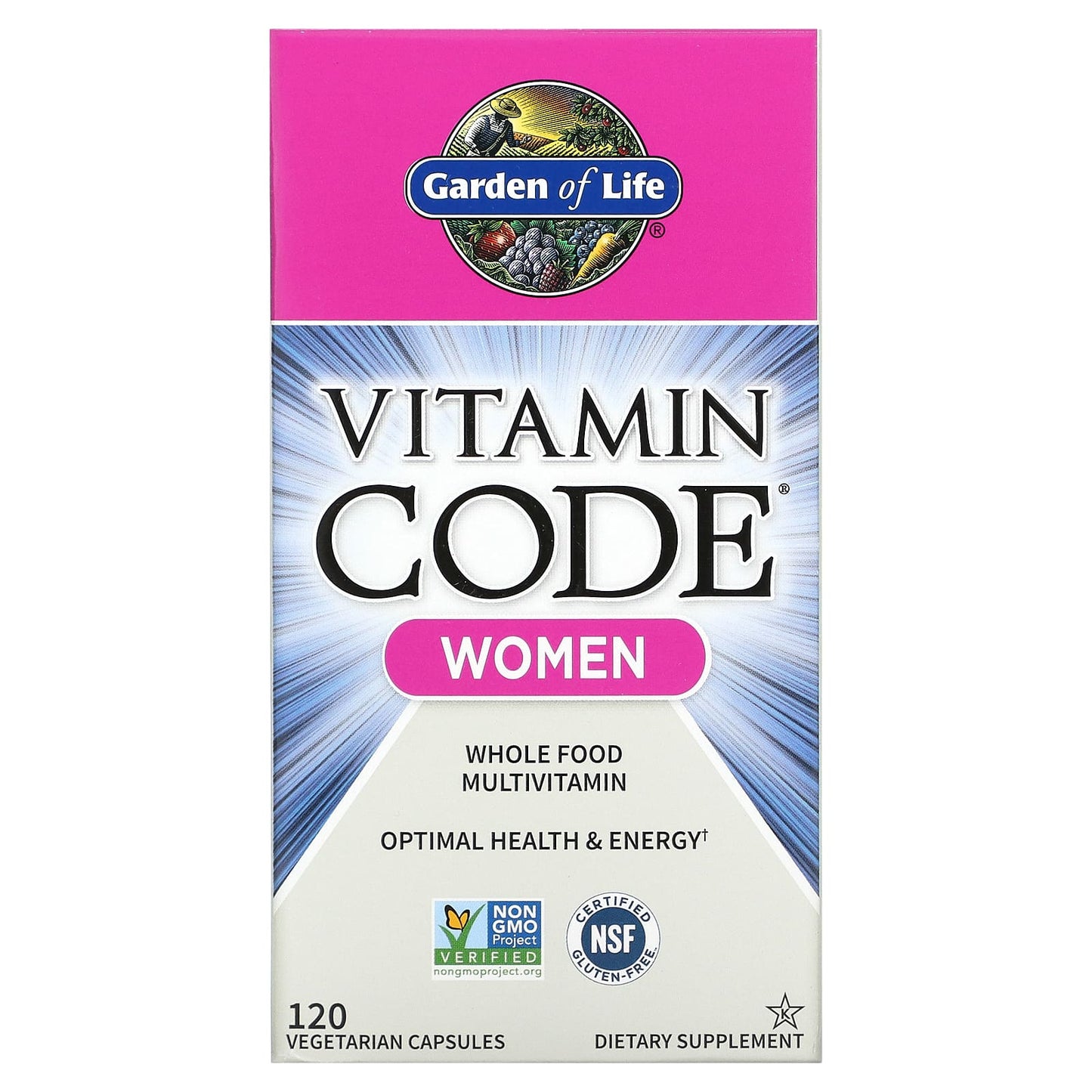 Garden of Life-Vitamin Code-Whole Food Multivitamin for Women-120 Vegetarian Capsules